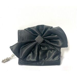 White House Black Market Small Satin Bow Wristlet Evening Bag Purse